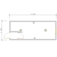 Бытовка с тамбуром 6000х2400х2500 мм