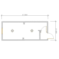 Бытовка с тамбуром 6000х2400х2500 мм