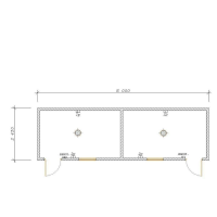 Бытовка двухкомнатная 8000х2400х2500 мм