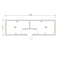 Бытовка распашонка с перегородками 12000х2400х2500 мм